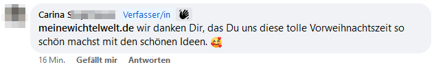 Weitere Kundenrückmeldung zur Wichtelzeit