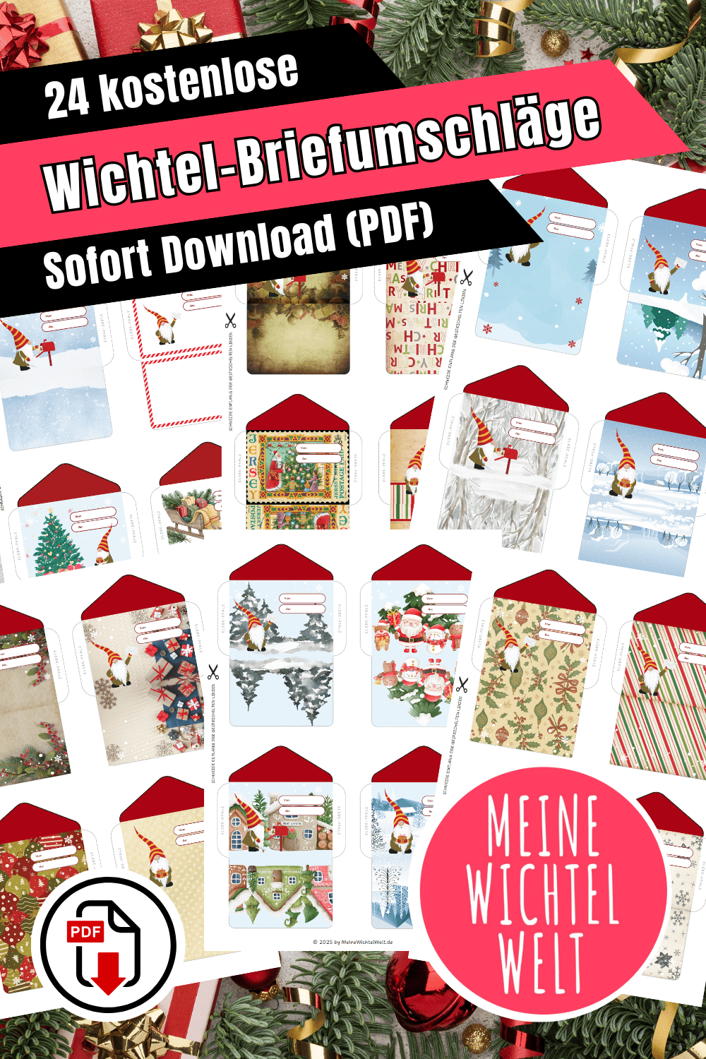 24 kostenlose Wichtel-Briefumschläge (PDF)