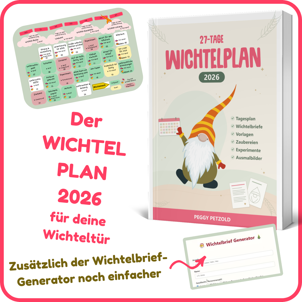Wichteltür leicht gemacht: Der perfekte 27-Tage-Wichtelplan – null Stress, nur Magie